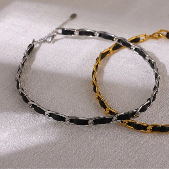 🤍18K white gold plated leather choker - Picture 5 of 5